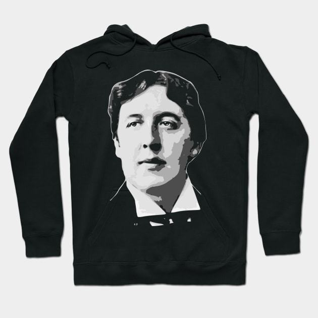 Oscar Wilde Black and White Hoodie by Nerd_art